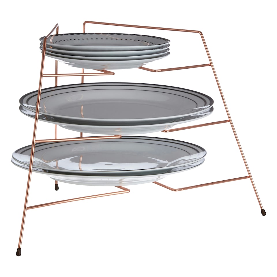 image 1 of Rowan Copper Plated Corner Plate Rack Gold