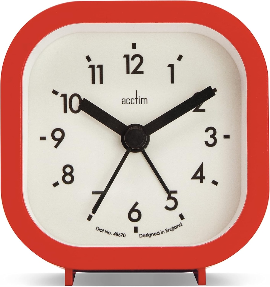 image 1 of Acctim Robyn Mini Bedside Alarm Clock | Red | Jam