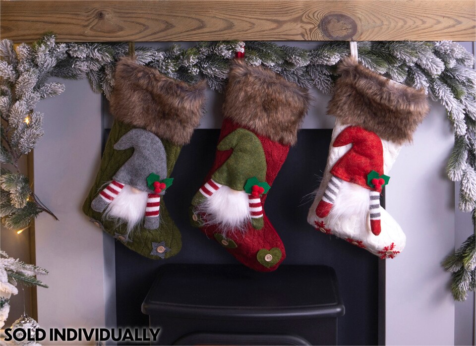 image 1 of St Helens Luxury Gonk Xmas Stocking, Red