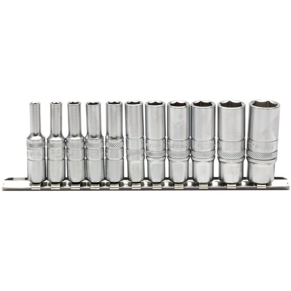 1/4"11Pc Imp. Deep Socket Rail - 16491