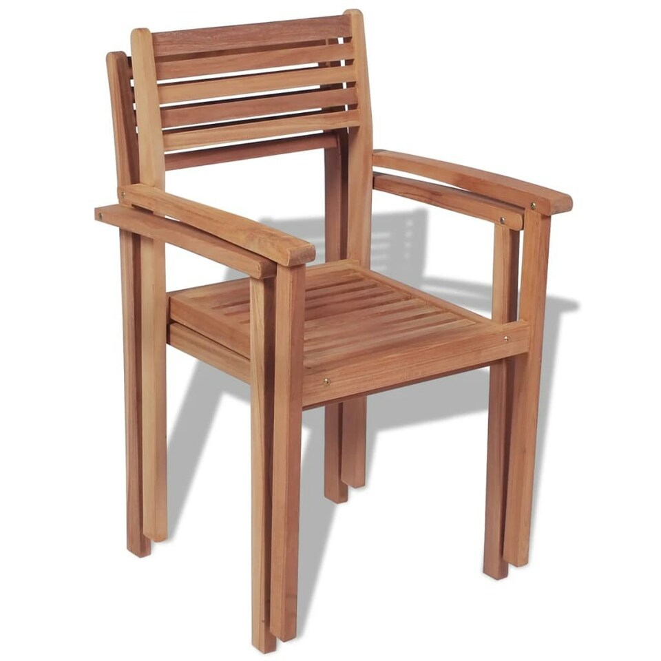 Stackable Garden Chairs 2 pcs Solid Teak Wood Tesco Groceries