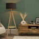 image 2 of ValueLights Morrigan Wooden Tripod Floor Lamp with Black Shade Black