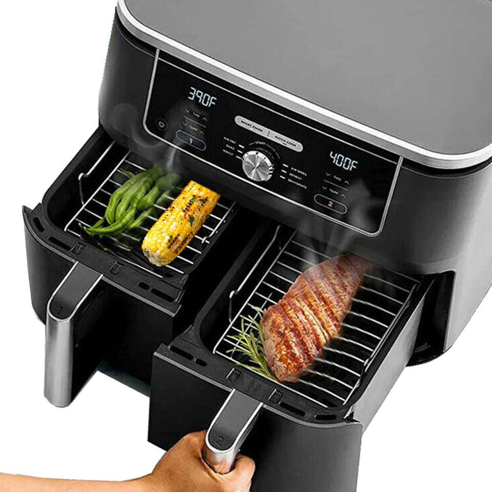 image 1 of SPARES2GO Grill Shelf Racks Compatible with Instant Vortex Plus 7.6L Air Fryer (+ 4 Skewers)