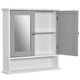image 1 of kleankin Wall Mounted Mirror Cabinet W/ Double Mirror Doors & Adjustable Shelf