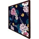 image 1 of Pink flowers on navy (Picture Frame) Brown | XS