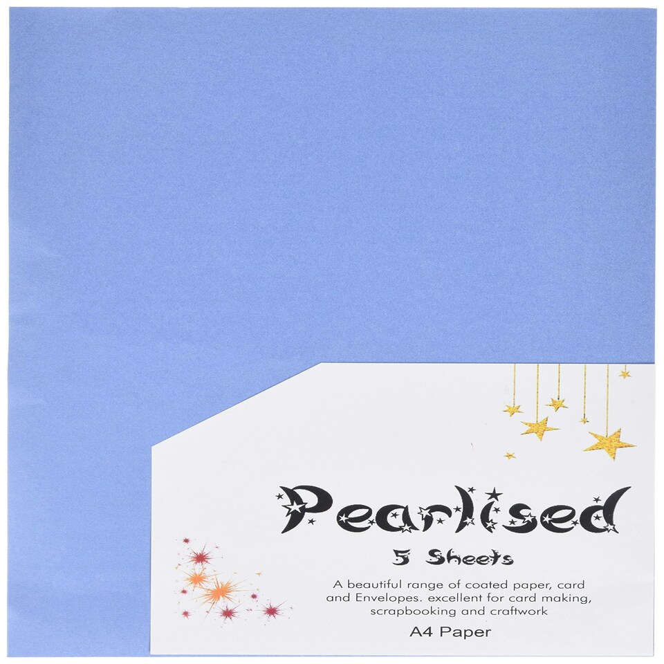 PEARLISED A4 PAPER MAYA BLUE PK5 - West - CE1268P5