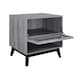 image 2 of Vaughn Accent Side Table with Flip Down Door in Grey Oak | Grey | Grey Oak