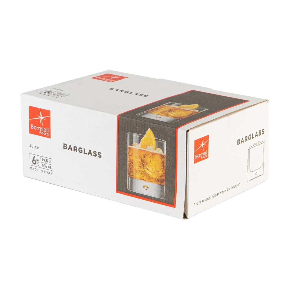 image 1 of Bormioli Rocco Barglass Water Glasses - 195ml - Pack of 6 | Clear | Clear