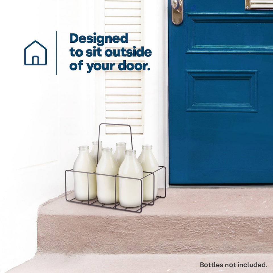 image 1 of Wire Milk Bottle Holder 6 BTL