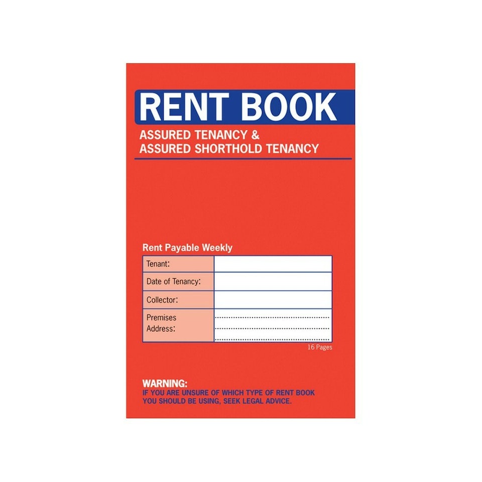 County Stationery Assured Tenancy Rent Book - Red - One Size