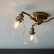 image 5 of Hansen Multi Arm Glass Semi Flush Ceiling Lamp, Antique Brass Plate, Glass