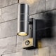 image 1 of CGC MIA Dark Grey Stainless Steel GU10 Up-and-Down Outdoor Wall Light IP44 with PIR Motion Sensor.