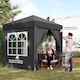 image 7 of Outsunny 2 x 2 m Garden Pop Up Gazebo, Wedding Party Tent Marquee, Water Resistant Awning Canopy with Sidewalls, Windows, Carry Bag, Black