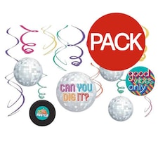 Amscan Good Vibes Swirl Hanging Decoration (Pack of 12) - Multicoloured - One Size