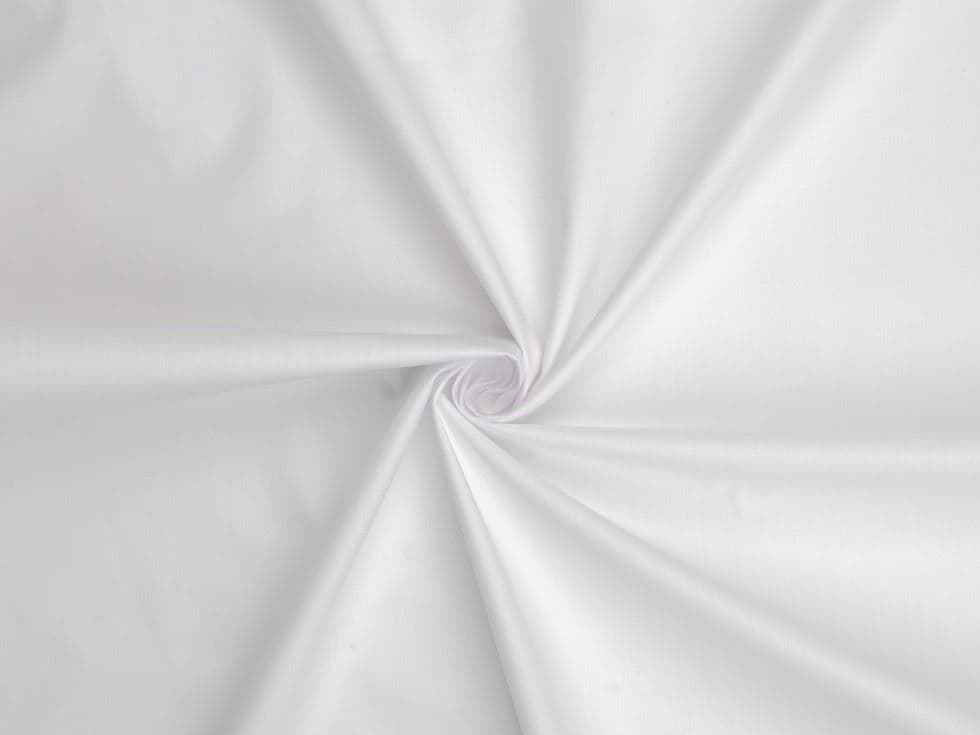 Minerva White Deadstock Crisp Cotton Poplin Dressmaking Fabric per metre - 150cm / 59" Wide
