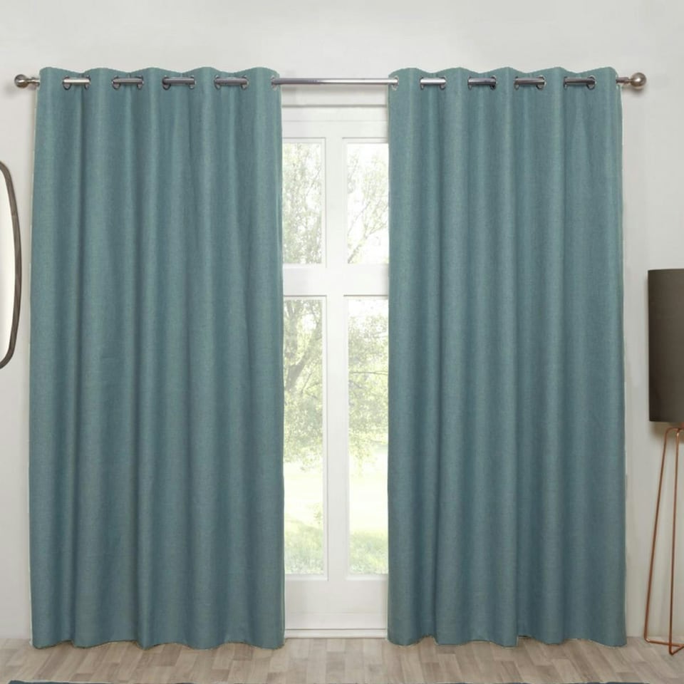 image 1 of Sundour Cosmos Eyelet Curtains Denim Blue | 46x54"