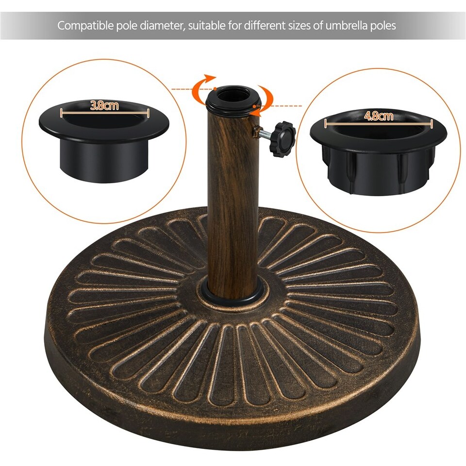 image 1 of Yaheetech Outdoor Heavy Duty Umbrella Base Stand Bronze