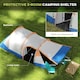 image 3 of Outsunny 2-3 Man Camping Tunnel Tent with Bedroom and Living Room, Orange 