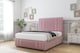 image 2 of Sloomy Kingsley Pink Plush Divan Bed With Mattress No Drawers With 54" Floor Standing Headboard & 12" Matching Footboard 4'6 Double | Pink | Pink | Double | 1