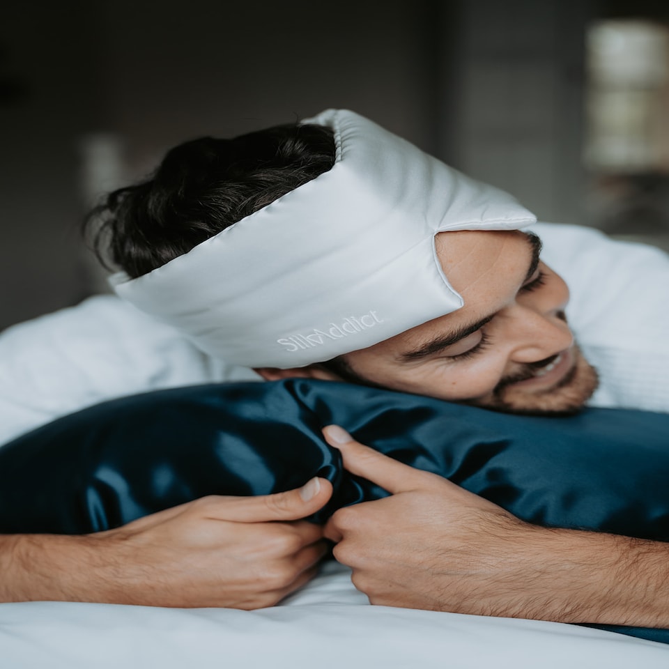 image 1 of Silk Addict 100% Mulberry Silk Pillowcase – Navy | Blue | Standard | 1