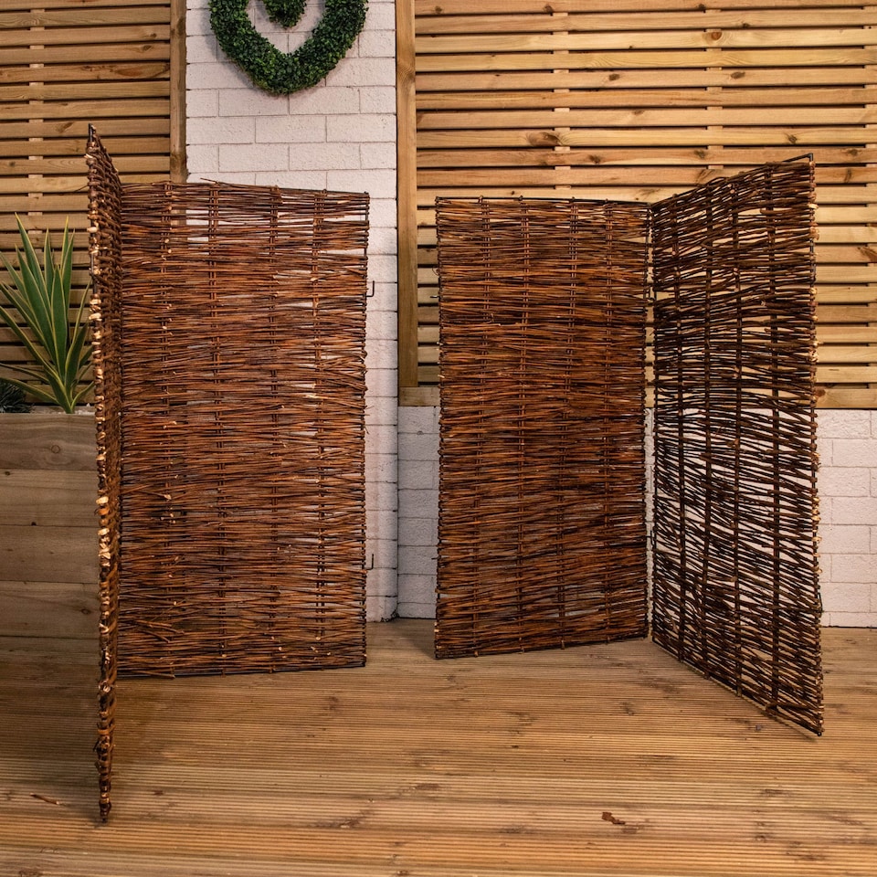 image 1 of 1.16m x 1.22m Double Garden Patio Willow Wheelie Bin Screen Hideaway