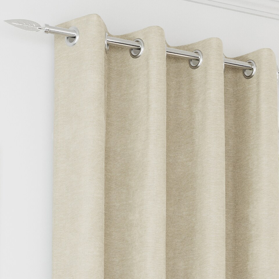 image 1 of Enhanced Living Knightsbridge Blackout, Thermal Cream Curtains with Eyelet Header (PAIR) - 46x54 inch (117x137cm)