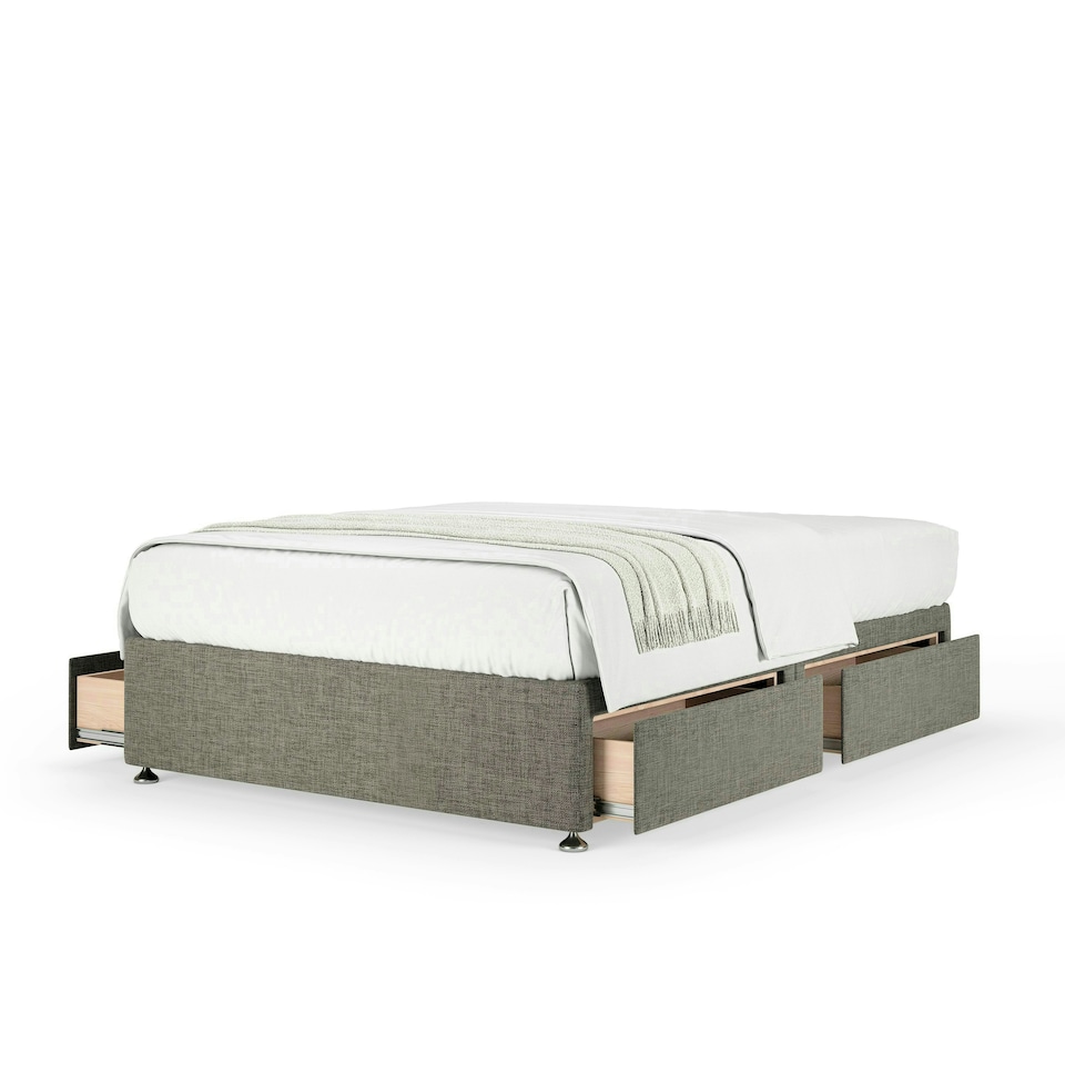 image 1 of Majestic 1000 Pocket Sprung Slate Linen 4 Drawer Divan Set Double