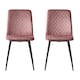 image 4 of MCC Direct Set of 2 Lexi Velvet Fabric Dining Chairs with Metal Legs Pink