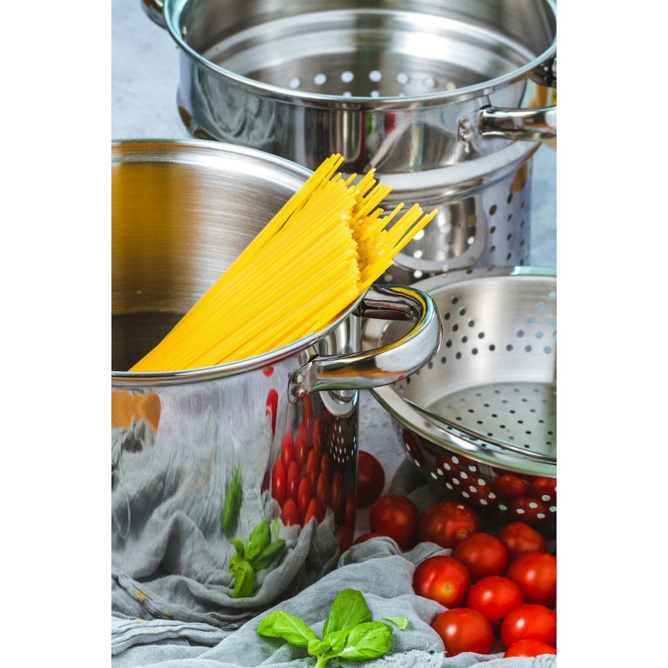 image 1 of KitchenCraft Pasta Pot Silver Stainless Steel