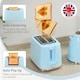 image 5 of HOMCOM Kettle and Toaster Set 1.7L Kettle & 2 Slice Toaster Set, Light Blue | Blue