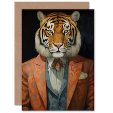 Who Went Tea Suit Tiger Him Birthday Card