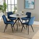 image 1 of Aspen Round Dining Table with 4 Diamond Stitch Cord Fabric Dining Chairs - Grey Oak/Blue/Black - Flat Packed Multi