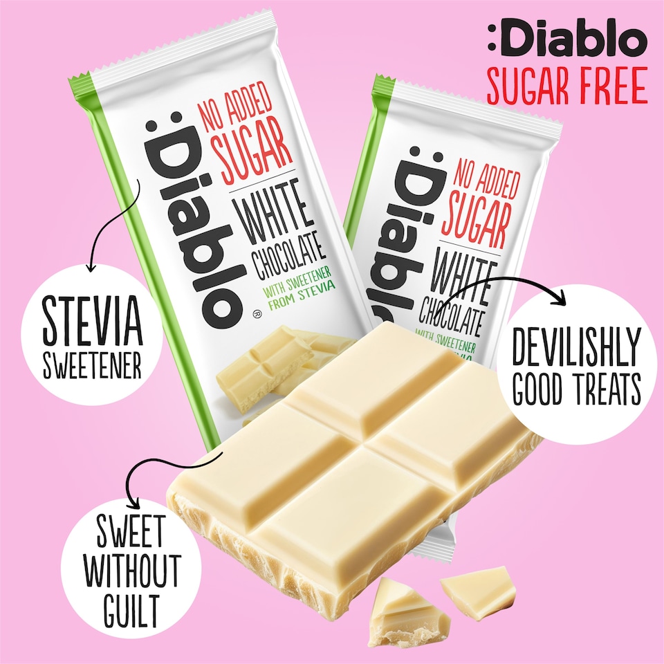 image 1 of Diablo No Added Sugar White Chocolate Bar 75g