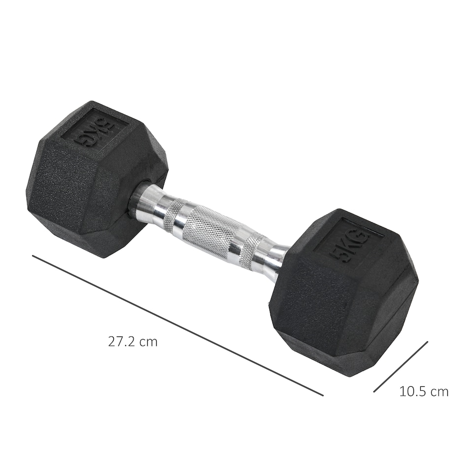 image 1 of HOMCOM Hexagonal Dumbbells Kit Weight Lifting Exercise for Home Fitness 2x5kg