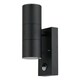 image 3 of Blaze - Black Outdoor Up Down Motion Sensor Wall Light | Black | Clear | 1