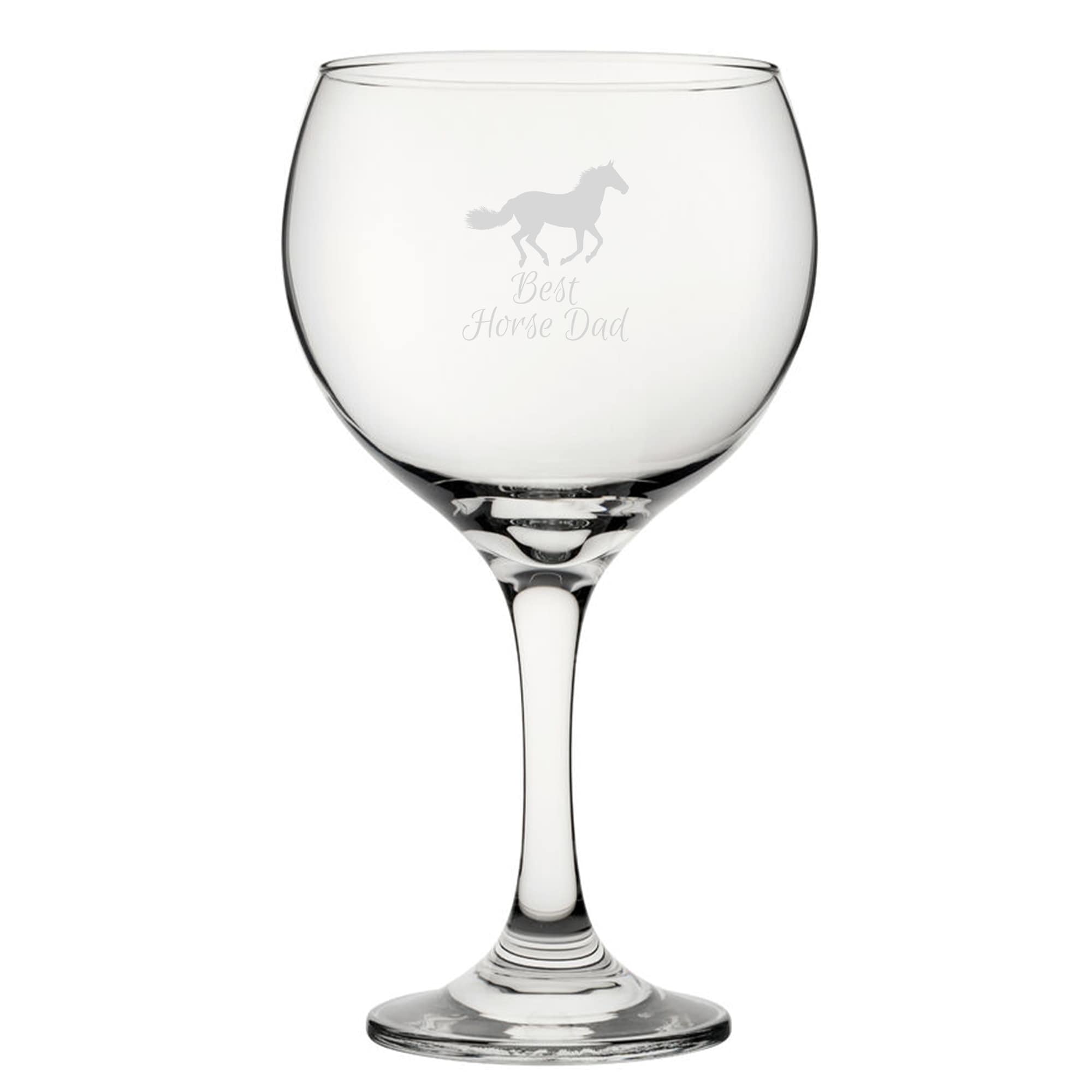 Personalised Best Horse Mum Engraved Gin Balloon Cocktail Glass