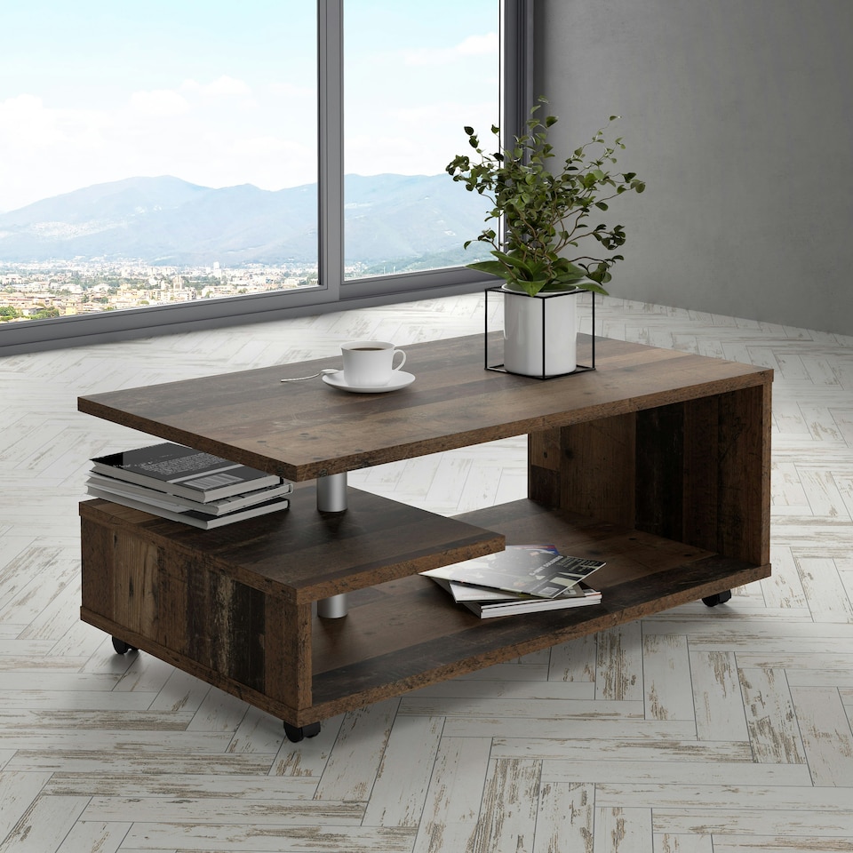 image 1 of Bailey Coffee Table in Old Vintage Wood