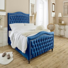 Saturn Plush Single Bed Frame - Blue