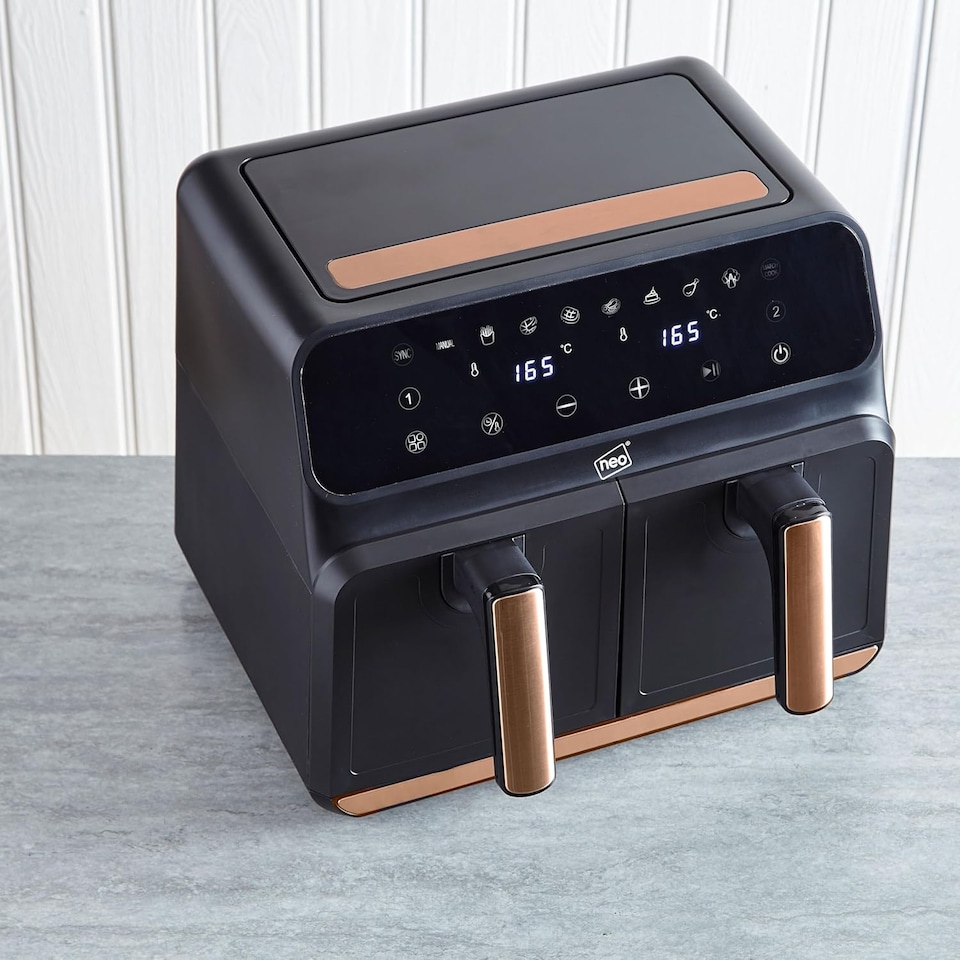 image 1 of Neo Black Copper Gold Black Dual Twin Zone Double Drawer Electric Air Fryer | Black | Black | 1