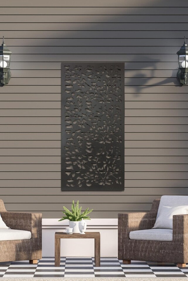image 1 of Amarelle Extra Large Metal Leaf design Decorative Garden screen 120cm X 60cm | Multi
