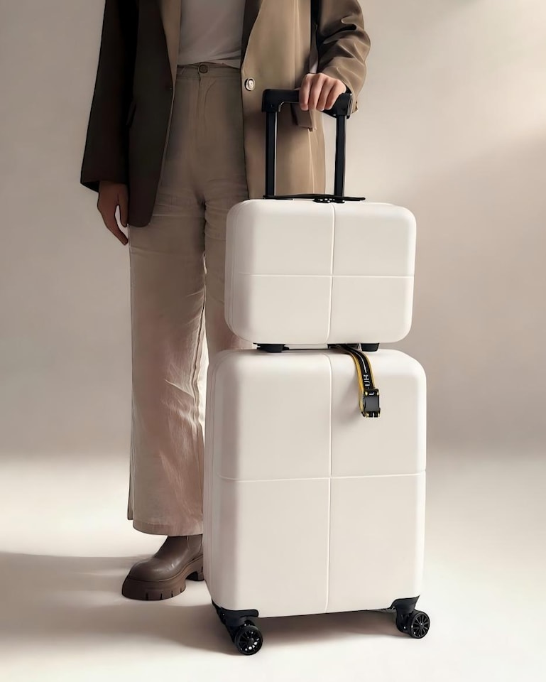image 1 of Premium 100% Makrolon PC 2 PCS Suitcase Set | Vanity + Cabin Luggage