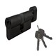 image 1 of Golden Grace Thumb Turn Euro Cylinder Lock in Matt Black Finish, Euro Door Barrel Lock with 3 Keys - 35T/35, 70 mm Black