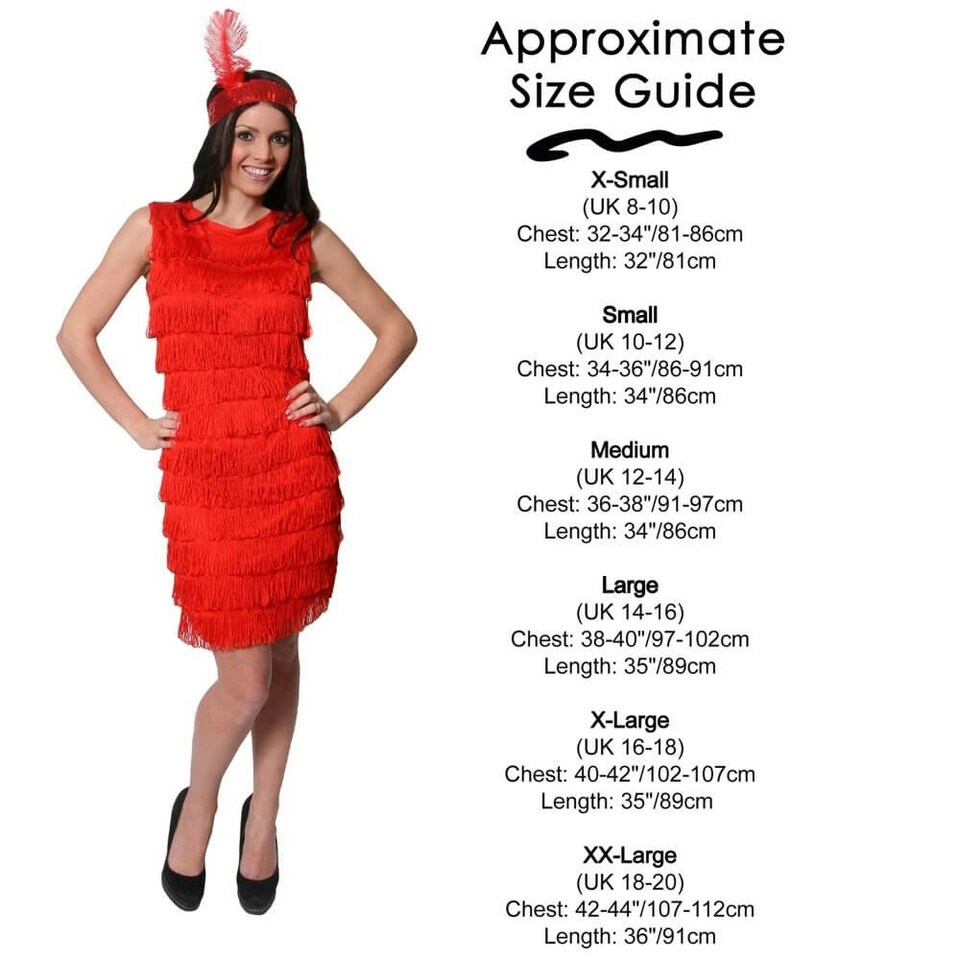 image 1 of Ladies Red Flapper Dress Red | L