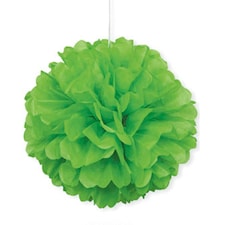 Unique Party Puff Balls Party Decoration (16in) - Lime Green - One Size