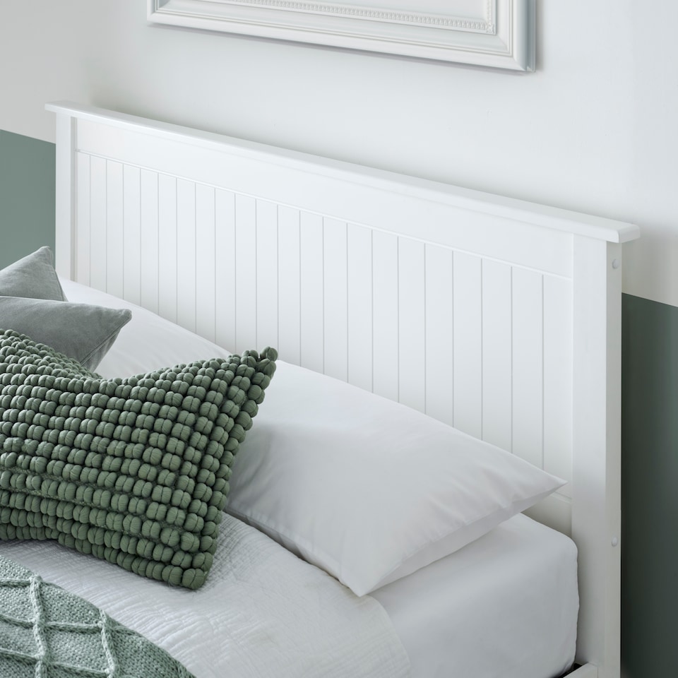 image 1 of Dawson White Wooden Ottoman Bed King Size | White