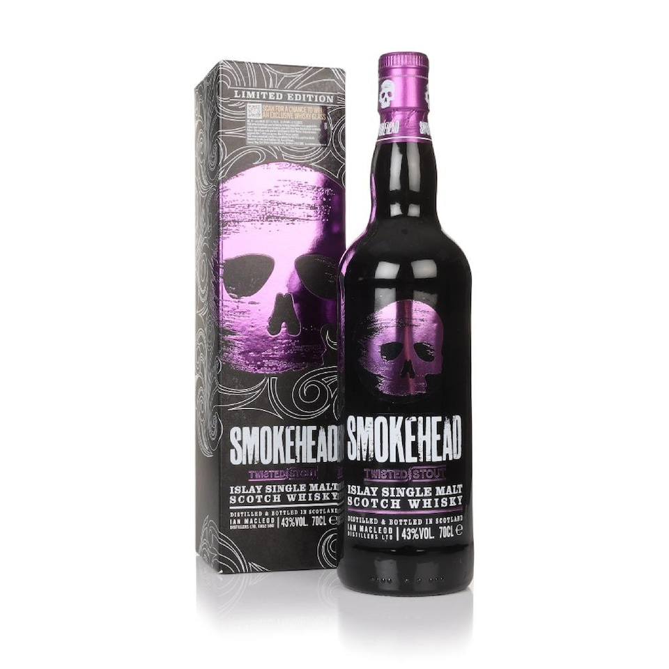 image 1 of Smokehead - Twisted Stout Islay Single Malt Scotch Whisky | Multi | Chocolate, treacle toffee, salty smoke, dry roasted nuts, toasted marshmallow, vanilla ice-cream, fresh coffee, wood smoke, spices, malty, toasted biscuits, zingy citrus | 1