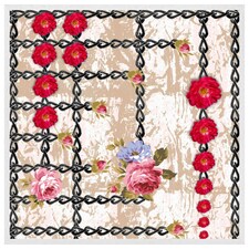 Flowers & chains (Picutre Frame) White | M