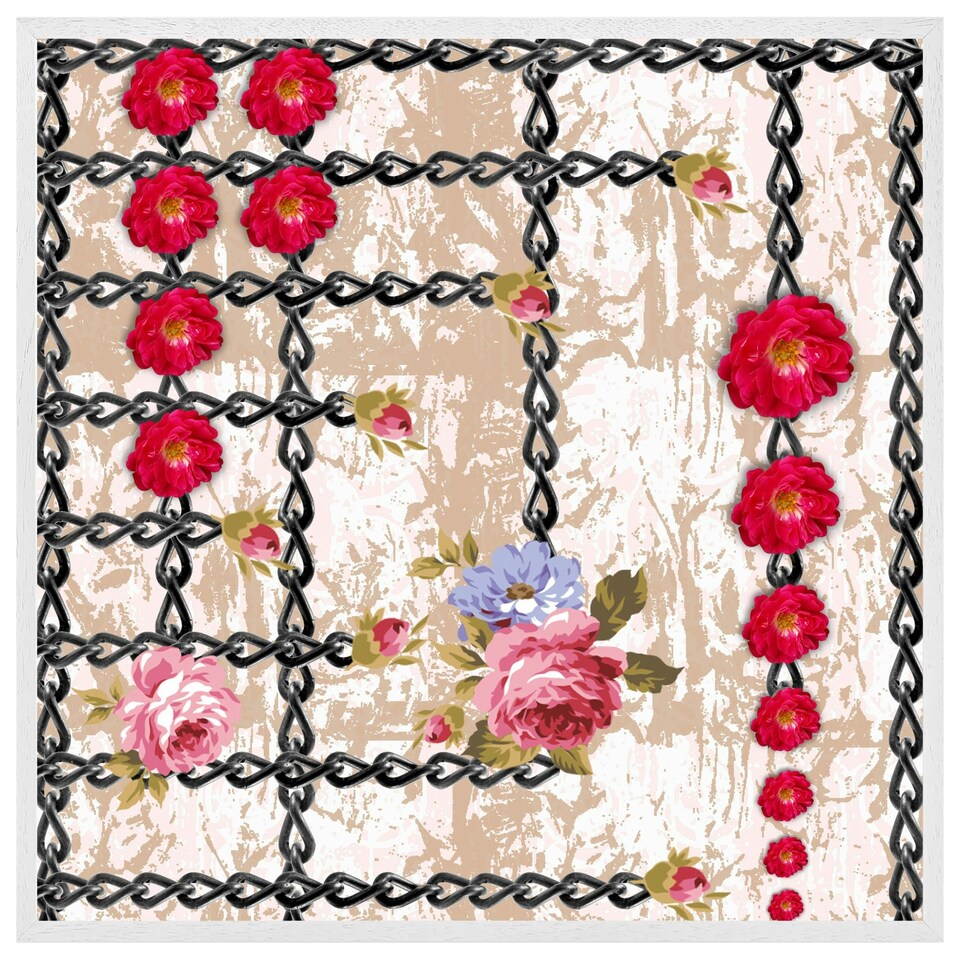 image 1 of Flowers & chains (Picutre Frame) White | M