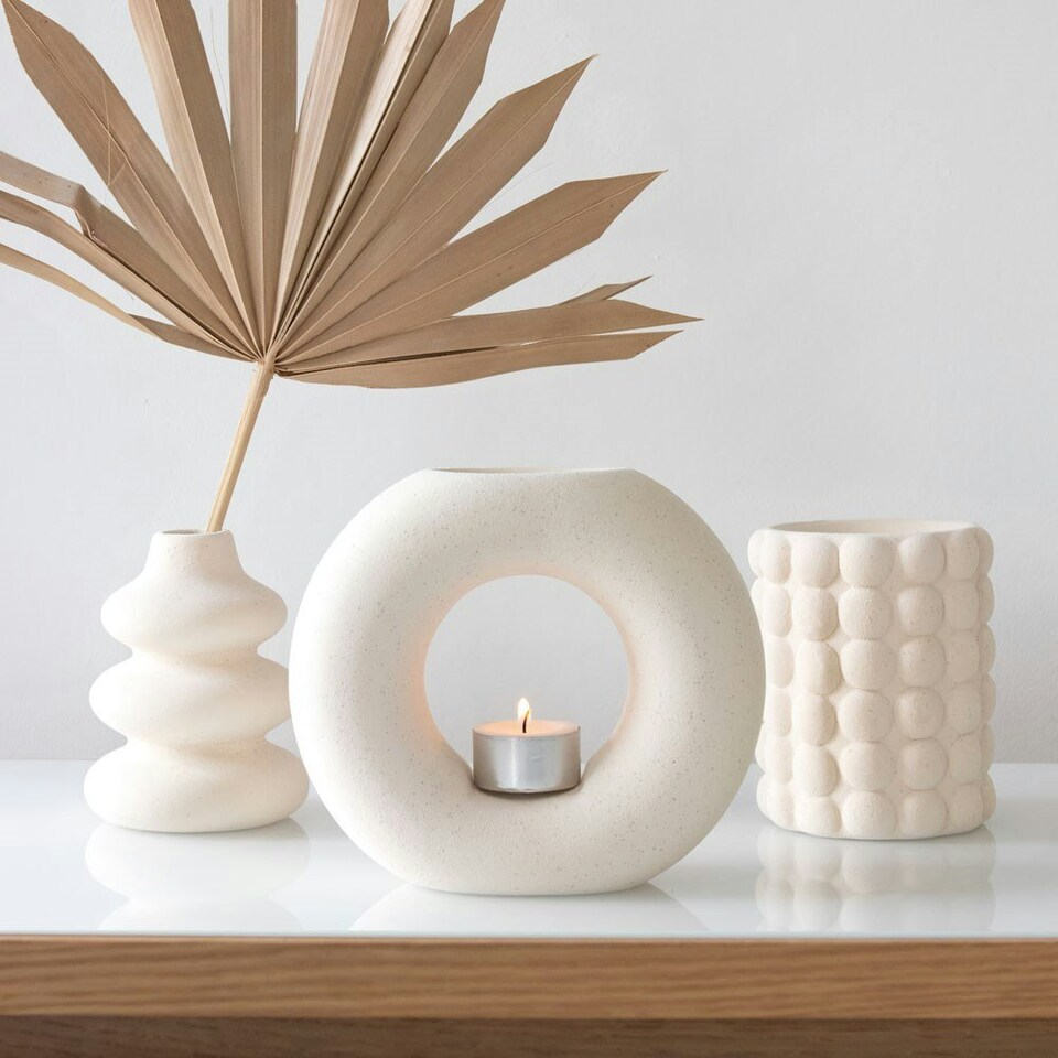 image 1 of Something Different Wave Vase - Cream - One Size