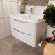 image 4 of Balterley Arch Modern Bathroom Wall Hung 2 Drawer Vanity Unit & Ceramic Basin | White | Satin White